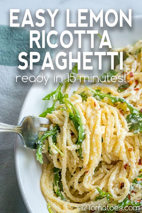 Lemon Ricotta Spaghetti, Ricotta Parmesan Pasta, Riccota Pasta Recipes, Giada Lemon Spaghetti, Lemon Ricotta Recipes, Ricotta Lemon Pasta, Lemon Spaghettini, Spaghetti Ricotta, Leftover Ricotta