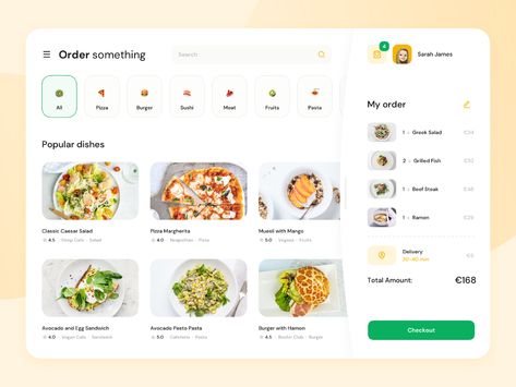 Website for a Food Delivery Service by Cleveroad on Dribbble Food Delivery Website, Food Website Design, Dessert Restaurant, Food Ordering App, Food Web Design, Pos Design, Web Design Ux Ui, App Design Layout, Desain Ui