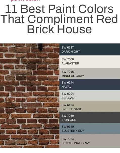 Brick House Colors, Red Brick House Exterior, Red Brick Exteriors, Painted Brick House, Colors Combinations, Exterior House Paint Color Combinations, Colors Schemes, Red Brick House, Brick Exterior House