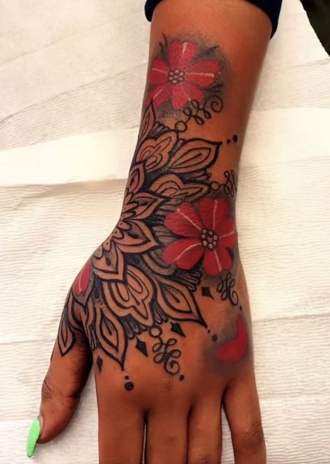 Hand Tat Cover Up, Tattoo Cover Up Ideas For Black Women, Tattoo Cover Up Ideas For Women Wrist, Coverup Tattoo Ideas For Women Cover Up Half Sleeves, Cover Up Hand Tattoos, Cover Up Wrist Tattoos For Women, Hand Cover Up Tattoos, Queen Nefertiti Tattoo, Coverup Wrist Tattoos For Women