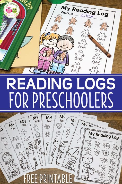 Teaching Reading To Preschoolers, Reading Logs For Kindergarten, Preschool Take Home Activities, Kindergarten Themes For The Year, Reading Log Printable Free, Kindergarten Reading Log, Prek Reading, Preschool Homework, Monthly Reading Logs