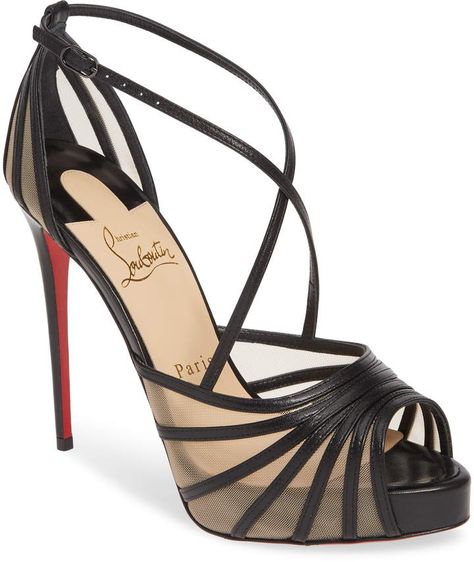 Christian Louboutin Filamenta Strappy Platform Sandal Christian Louboutin Shoes Outfit, Christian Louboutin Heels Outfit, Christian Louboutin Outfits, Christian Louboutin Outlet, Strappy Platform Sandals, Louboutin Heels, Christian Louboutin Heels, Heels Classy, Black Outfits