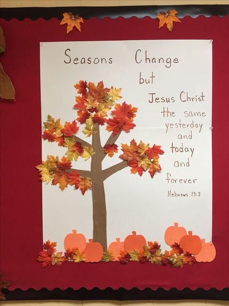 Fall Ccd Craft, Gods Fall Gifts Preschool, Children’s Church Fall Craft, Church Fall Crafts, Jesus Fall Crafts For Kids, Love And Obey God Craft, Fall Vbs Ideas, Fall Craft Ideas For Kids Church, Fall Crafts For Sunday School Kids