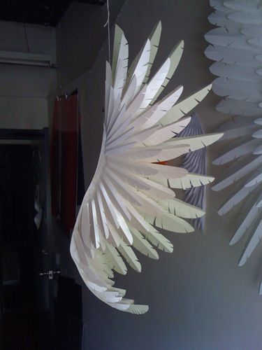 Wing_For_Them by paperform, via Flickr Diy Wings, Origami Lamp, Paper Wings, Paper Feathers, Folding Origami, Bird Wings, Cosplay Tutorial, Kirigami, Paper Sculpture