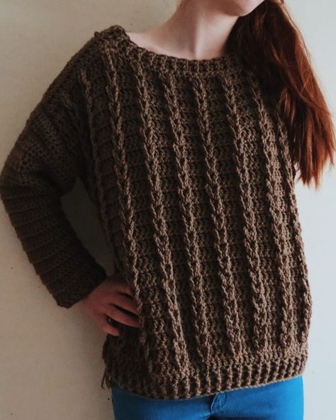 Cable Sweater Pattern, Start Crocheting, Crochet Sweater Free, Crochet Jumper, Crochet Sweater Pattern Free, Crochet Cable, Crochet Size, Minecraft Pixel Art, Crochet Clothing