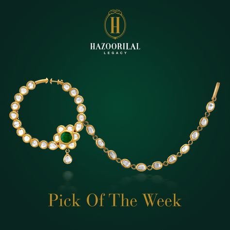 #PickOfTheWeek: The finishing touch to a bride’s attire. #Hazoorilal #Jewelry #Nath #NoseRing #KundanPolki #HazoorilalLegacy Wedding Nath, Nose Jewellery, Bridal Nath, Nose Ring Designs, Bridal Jewellry, Nath Nose Ring, Hyderabadi Jewelry, Nose Ring Jewelry, Kundan Jewellery Bridal