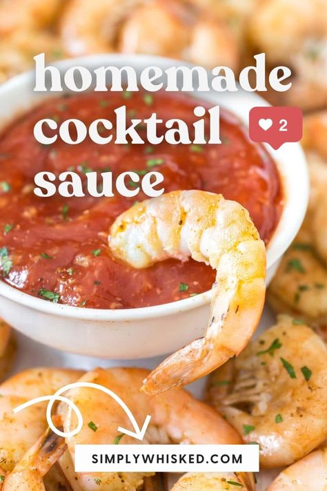 Shrimp Cocktail Recipe Sauces, How To Make Cocktail Sauce, Diy Shrimp Sauce, Homemade Cocktail Sauce Easy, Cocktail Sauce Recipe No Horseradish, Home Made Cocktail Sauce, Diy Cocktail Sauce, Recipe For Cocktail Sauce, Homemade Shrimp Sauce