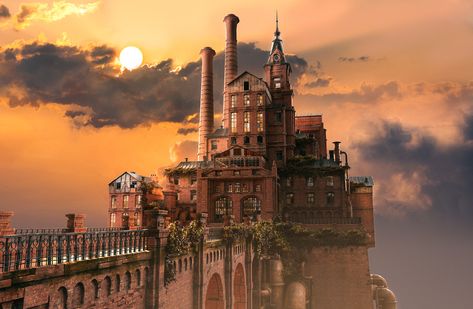 ArtStation - Old Industry, Tomi Väisänen Steampunk City, Factory Architecture, Russian Architecture, Tower Of Terror, Concept Ideas, Environment Art, Old Factory, Interesting Buildings, Minecraft Building