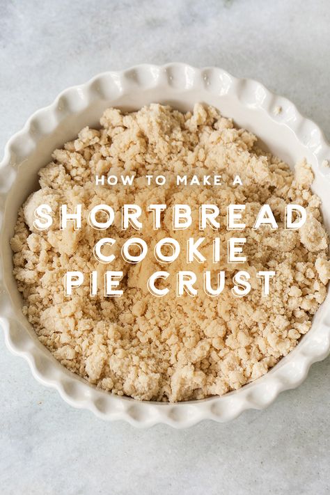 Our Shortbread Cookie Pie Crust is like biting into a buttery shortbread cookie and complements a plethora of pies! Use it instead of a traditional pie crust for a fun twist on your next baking creation. It's also great for tarts and easy to make with just five ingredients! #Pie #PieCrust #CookieCrust #PieRecipe #Shortbread Cookie Pie Crust, Shortbread Pie Crust, Shortbread Cookie Crust, Chocolate Chip Cookie Pie, Pie Crust Recipe Easy, Yummy Pie Recipes, Buttery Shortbread Cookies, Buttery Shortbread, Shortbread Crust