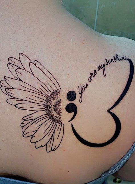 Half Butterfly Half Words Tattoo, Mother Daughter Tattoos Medium Size, Strength Drawing Inspiration, Watercolor Butterfly Semicolon Tattoo, Butterfly Quote Tattoos For Women, Semicolon Tattoos For Women, Wrist Tattoos For Women Semicolon, Cute Small Fine Line Tattoos, Mother Daughter Semi Colon Tattoos