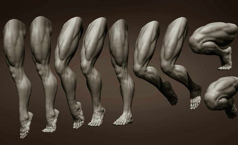 Male leg poses - ZBrushCentral Male Leg Drawing Reference, Zbrush Anatomy, Leg Reference, 남성 근육, Leg Anatomy, Drawing Legs, Anatomy Practice, Life Drawing Reference, Anatomy Sculpture