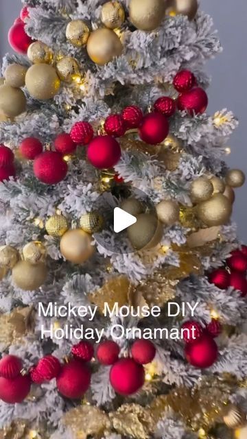 Disney at Home on Instagram: "A new spin on an old favorite! We love how @inspiredchick updated her tree decor with this affordable Mickey Mouse Ornament DIY! 🎄❤️" Mickey Mouse Theme Christmas Tree, Mickey Mouse Tree Christmas, Diy Mickey Ornaments, Disney Ornaments Diy Ideas, Disney Xmas Tree, Mickey Mouse Christmas Tree Ideas, Diy Mickey Mouse Decorations, Disney Christmas Tree Ideas, Mickey And Minnie Christmas Tree