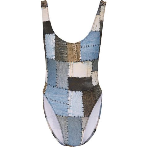 Norma Kamali Marissa printed patchwork denim-effect swimsuit ($190) ❤ liked on Polyvore featuring swimwear, one-piece swimsuits, swim, blue, swim costume, swimming costume, norma kamali bathing suits, blue one piece swimsuit and blue bathing suit Norma Kamali Swimwear, Swim Costume, Colorful Bathing Suit, Colorful Swimwear, Blue Bathing Suit, Blue Swimwear, Blue One Piece Swimsuit, Swimming Bathing Suits, Patchwork Denim