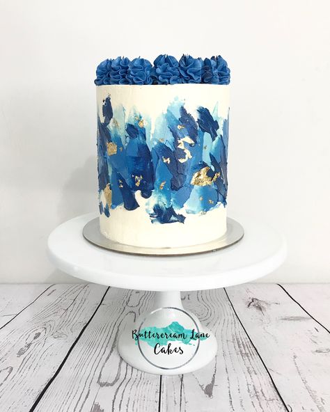 Image may contain: plant Teen Cakes, Birthday Cakes For Teens, Blue Beauty, Easy Cake Decorating, Childrens Birthday Cakes, New Cake, Painted Cakes, Cakes For Men, Birthday Cake Decorating