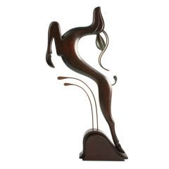 Art Deco Sculpture of a Gazelle by J. Aguilar Abstract Animal Sculpture, Earth Symbol, Wood Jewelery, Element Earth, Graphisches Design, Art Deco Sculpture, Wooden Statues, Animal Sculpture, Abstract Decor