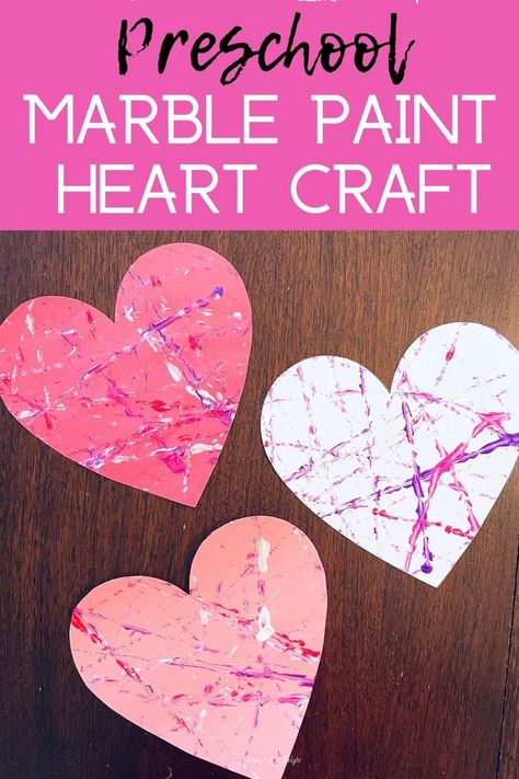 marble paint heart craft with free printable heart Heart Crafts For Kids, Valentines Day Crafts For Preschoolers, Preschool Valentines Activities, Diy Paper Lanterns, Simple Marble, Preschool Valentine Crafts, Toddler Valentine Crafts, Marble Paint, Valentine Art Projects