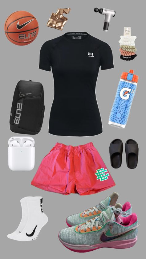 basketball practice fit inspo Basketball Game Outfit Women, Basketball Outfit, Basketball Game Outfit, Casual Sporty Outfits, Drippy Fits, Basketball Bag, Basketball Practice, Hype Clothing, Cheer Outfits