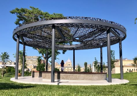 Circular Pergola, Round Pavilion, Round Pergola, Round Gazebo, Pergola Pictures, Metal Pergola, Baku Azerbaijan, Deer Park, Urban Spaces