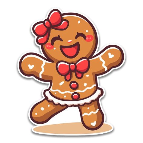 Catch her if you can – the Gingerbread Woman sticker, running away from bland holiday traditions with ginger-spiced rebellion. Perfect for anyone who believes every gingerbread house needs a queen. Best suited for places like your water bottle or your favorite notebook. Pairs well with: Candy Cane Sticker Gingerbread Man Sticker Sticker Material: Thick Premium Vinyl: Fully waterproof, weatherproof, and scratch-resistant, these champs are built to withstand the elements (Even your dishwasher!) Di Gingerbread Woman, Gingerbread Man Decorations, Woman Sticker, House Needs, Holiday Cartoon, Bow Clipart, Gingerbread Lady, Kawaii Christmas, Home Stuck