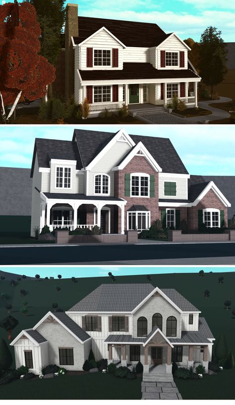 Pinterest Bloxburg Houses, Traditional House Exterior Bloxburg, Traditional Suburban House Bloxburg, Blacksburg House Layout, Bloxburg Colonial House Layout, 2 Storey House Design Bloxburg, Color Schemes Bloxburg Exterior, Simple Bloxburg House Exterior, Bloxburg Houses Layout 2 Story