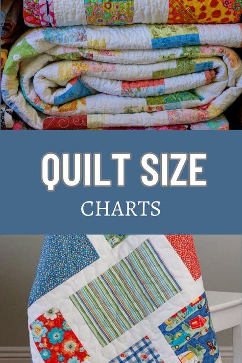 Navigate quilting with precision using our quilt size charts guide. Easily determine dimensions for various quilting projects with our comprehensive chart. Simplify your crafting process and create perfectly sized quilts, ensuring your projects turn out beautifully every time. Quilts Sizes Chart, Twin Size Quilt Measurements Squares, Size Of King Size Quilt, King Quilt Size Measurements, Single Quilt Size, Kid Quilt Size, Size Of A Twin Quilt, Standard Quilt Size Chart, Quilt Sizes Measurements