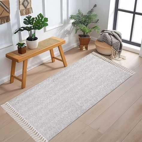 PRICES MAY VARY. 【Soft /Durable】: The polyester and cotton fiber material has high softness, stretchability, no fading. Kitchen rugs 2x6 placed in low and high-traffic areas without worrying about fiber breakage and damage. The long hallway runner rug for kitchen, hallway, enterway, bathroom, living room, bedroom, and laundry. 【Low Pile Rug/Machine Washable】: The woven carpet is made from durable, stain-resistant material that are easy to clean. the kitchen rugs only needs to be machine washed i Farmhouse Kitchen Rug, Modern Farmhouse Laundry, Farmhouse Kitchen Rugs, Rug With Tassels, Modern Farmhouse Laundry Room, Hallway Runner Rugs, Long Hallway Runner, Kitchen Runners, Rug Machine