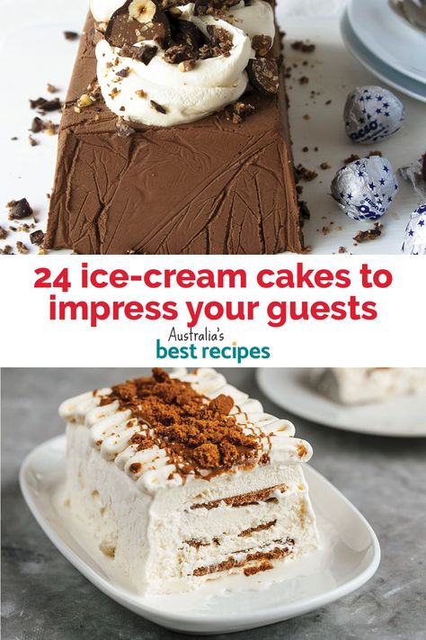 Ice Cream Log Cake, Frozen Ice Cream Desserts, Ice Cream Cakes Recipe, Xmas Ice Cream Cake, Ice Cream Cake Christmas, Ice Cream Cakes Homemade, Desserts With Ice Cream, Ice Cream Cake Ideas, Ice Cream Desserts Easy