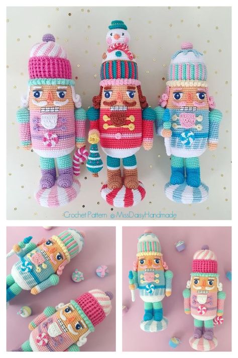 Christmas Crochet Nutcracker Amigurumi Free Patterns & Paid - DIY Magazine Crochet Nutcracker, Knitted Christmas Decorations, Christmas Crochet Patterns Free, Crochet Christmas Gifts, Crochet Xmas, Crochet Dolls Free Patterns, Crochet Christmas Decorations, Quilted Christmas Ornaments, Diy Magazine