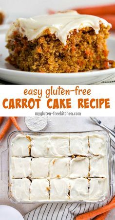 Gluten Free Carrot Cake Recipe, Gluten Free Easter, Carrot Cake Recipe Easy, Cake Carrot, Gluten Free Carrot Cake, Dessert Sans Gluten, Bakery Ideas, Gluten Free Sweet, Gluten Free Desserts Recipes