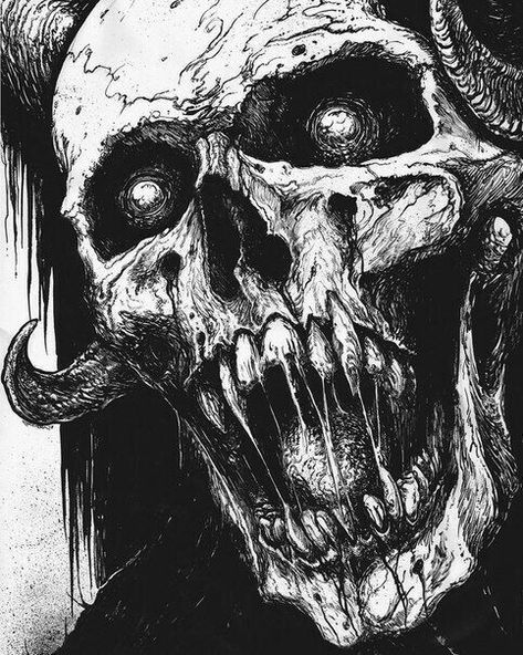 Horror Drawing, Nightmares Art, Skeleton Art, Demon Art, Dark Art Illustrations, Scary Art, Creepy Art, Cool Art Drawings, Skull Art