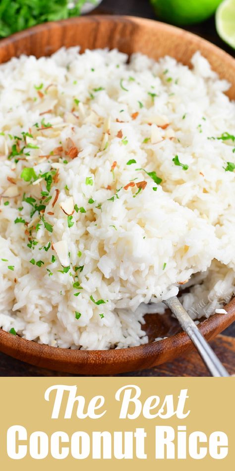 Coconut White Rice Recipe, Coconut Rice Pineapple, What To Serve With Coconut Rice, Rice Made With Coconut Milk, Crockpot Coconut Rice, Coconut Rice Recipe Easy, Coconut White Rice, Coconut Jasmine Rice Recipes, Polynesian Rice Recipe