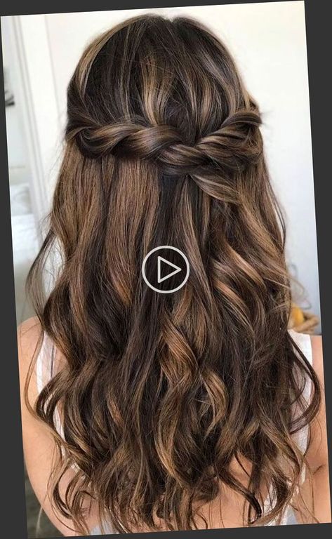 Honeyed Rose Petal: Brown Hair Floral Elegance Half Up Hairstyles, Half Up Half Down Hair Prom, Short Homecoming Hair, Bridesmaid Hairstyles Half Up Half Down, Prom Hair Down, Prom Hairstyles For Short Hair, Up Dos For Medium Hair, Half Up Half Down Hairstyles, Updos For Medium Length Hair