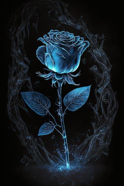 Ice rose | Premium Photo #Freepik #photo #rose-bud #black-rose #rose-leaves #flowers-rose Ice Flower Aesthetic, Ice Rose Aesthetic, Dark Blue Nature, Blue And Black Wallpaper, Black Rose Wallpaper, Fire And Ice Roses, Dark Fairy Core, Ice Aesthetic, Ice Rose