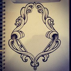 Frame design for an Owl Tattoo Baroque Frame Tattoo, Mirror Tattoos, Framed Tattoo, Victorian Frame, Pieces Tattoo, Sternum Tattoo, 1 Tattoo, Owl Tattoo, Tattoo Flash