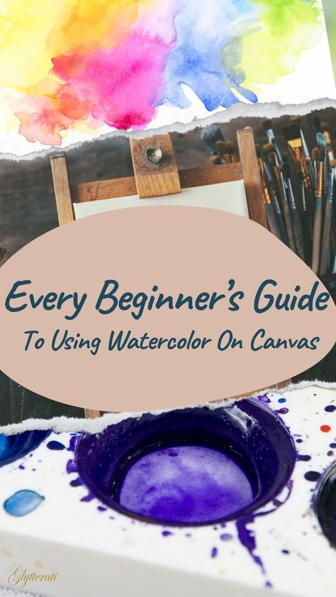 Watercolor On Canvas Tutorials, Watercolors On Canvas, How To Paint Watercolor On Canvas, How To Watercolor On Canvas, Watercolor On Canvas Ideas, Watercolor Painting On Canvas, Canvas Watercolor Painting, Watercolor Canvas Painting, Watercolour On Canvas