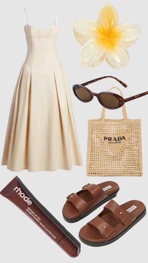 #rhode #beach #summer #parda #stevemadden #ootd #inspiration #beige Beach Summer, Summer Outfit, Your Aesthetic, Ootd, Energy, Sandals