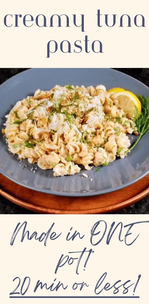 This easy creamy tuna pasta recipe is cheesy and topped with a bit of lemony tang. A one-pot meal, ready in 20 minutes or less. Tuna With Pasta, One Pot Tuna Pasta, Tuna Pasta Recipes, Smoked Tuna Dip, Pasta With Tuna, Pasta Tuna, Tuna Bake, Creamy Tuna Pasta, Smoked Tuna