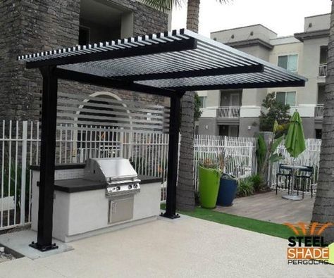 Straight Cantilever Pergolas — Steel Shade Pergolas Car Pergola, Cantilever Pergola, Laser Cut Panels, Bar Led, Custom Fans, Raw Steel, Pergola Shade, Ocean City, Backyard Design