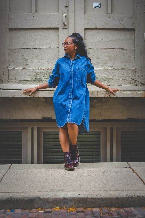 Shirt Dress Fall Outfit, Denim Dress Outfit Fall, Denim Shirt Dress Outfit, Lace Shirt Outfit, Outfit Ideas Simple, Sweenee Style, Shirt Dress Fall, Denim Dress Outfit, Shirt Dress Outfit