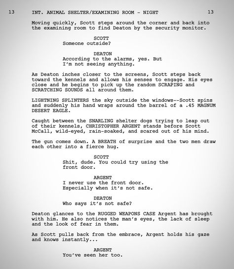 Script from Teen Wolf: The Movie shared by Jeff Davis Acting Scripts To Practice, Teen Wolf Script, Acting Scripts, Teen Wolf Movie, Wolf Movie, Jeff Davis, Wolf Pack, His Hands, Teen Wolf