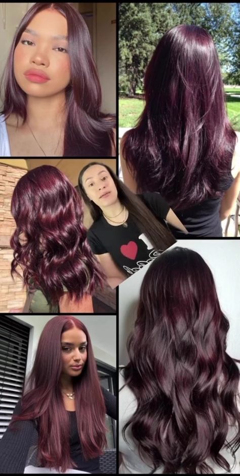 Pelo Color Vino, Wine Hair Color, Red Hair Looks, Wine Hair, Red Hair Inspo, Cherry Hair, Hair Tint, Male Pattern Baldness, Vlasové Trendy