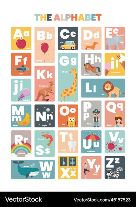 A Z Alphabet, Home School Kindergarten, Worksheet Alphabet, Poster Design Kids, Alphabet Crafts Preschool, Small Alphabets, Childrens Alphabet, Vector Doodle, Kids Worksheets