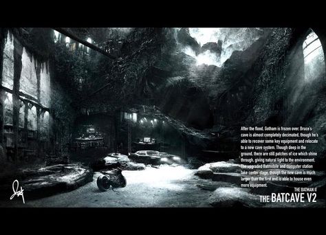 The Batcave, Batman Concept, Cave System, Computer Station, Harvey Dent, The Flood, Arkham Asylum, Dc Comic, Environment Design