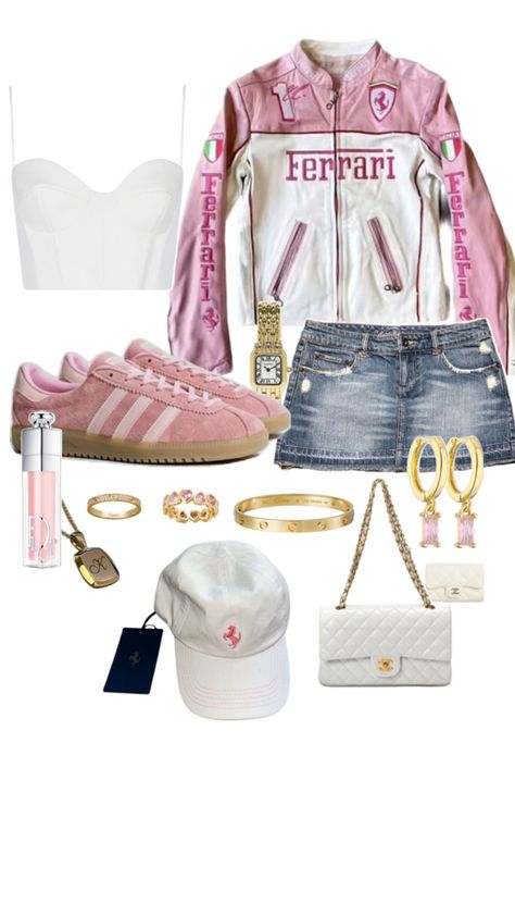 pink ferrari f1 outfit 💗 F1 Outfit, Pink Ferrari, Ferrari F1, Ferrari, Pink