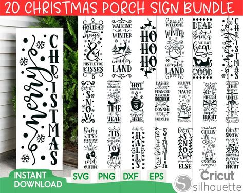 Christmas Porch Sign Svg Bundle Farmhouse Svg Welcome Sign - Etsy Australia Welcome Svg, Porch Sign Svg, Chocolate House, Mid Century Holiday, Farmhouse Svg, Halloween Cups, Fresh Christmas Trees, Friends Font, Christmas Tree Painting