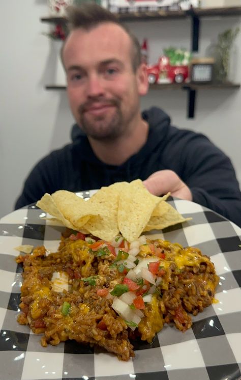 Cheesy Taco Rice - Cooking in the Midwest Cheesy Taco Rice Skillet, Luke Brown Recipes, Cheesy Taco Rice, Taco Rice Skillet, Cooking In The Midwest, Dried Cilantro, Rice Skillet Meals, Long Grain White Rice, Luke Brown