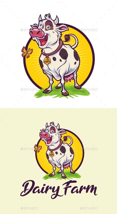 Dairy Logo Design, Dairy Farm Logo, Farmer Logo, Logos For Business, Farm Logos, Cow Mascot, Animals Logo, Mascot Illustration, Farm Logo Design