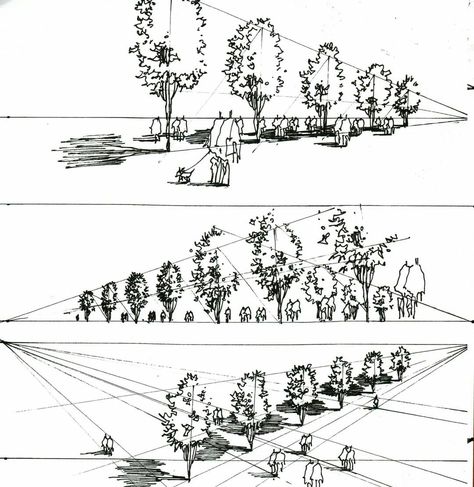 Bio Architecture, Landscape Drawing Tutorial, Landscape Pencil Drawings, Perspective Sketch, Landscape Design Drawings, Architecture Drawing Sketchbooks, Perspective Drawing Architecture, Perspective Drawing Lessons, Interior Architecture Drawing