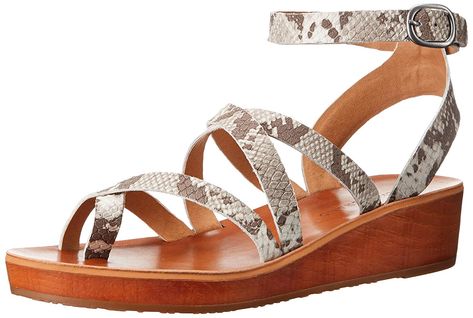 Lucky Brand Women's Honeyy Wedge Sandal * Very kind of you to drop by to visit our photo. (This is our affiliate link) #womensflatsandals Light Pewter, Chic Leather, Platform Wedge Sandals, Womens Sandals Flat, Retro Chic, Toe Rings, Wedge Sandal, Platform Wedges, Gladiator Sandals