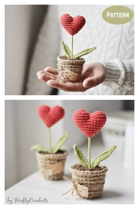 Crochet Valentine Patterns, Valentines Patterns, Crochet Bouquet, Pola Amigurumi, Bunny Crochet, Valentines Crochet, Crochet Plant, Crochet Decoration, Pola Sulam